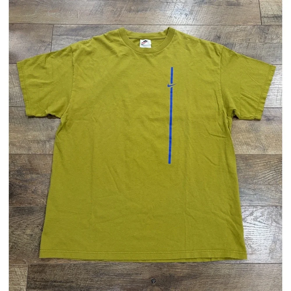 Vintage‎ 90s Nike Double Sided Graphic Tee Made In USA Green Large